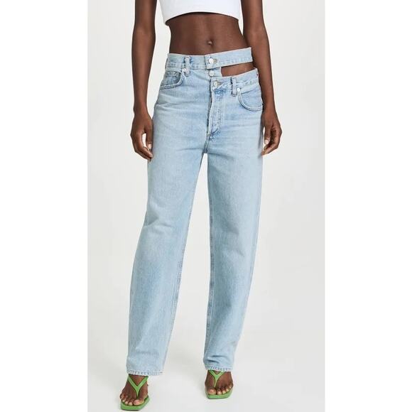 AGOLDE Denim - Agolde broken waistband High-rise blue jeans size 29